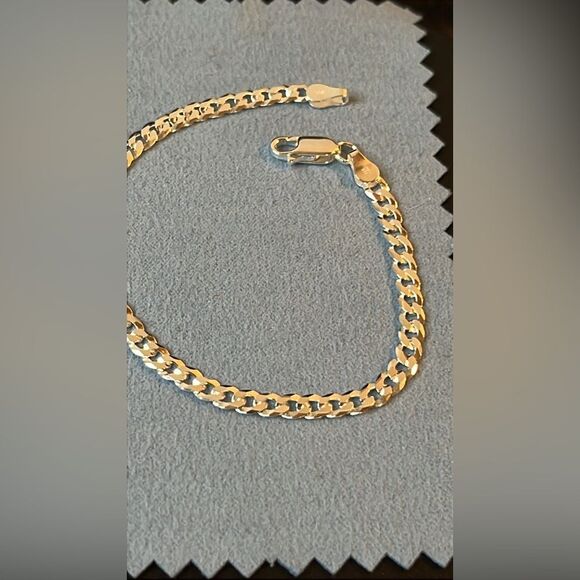 925 Sterling Silver Classic Cuban Chain Bracelet 4mm 7” - Picture 8 of 11